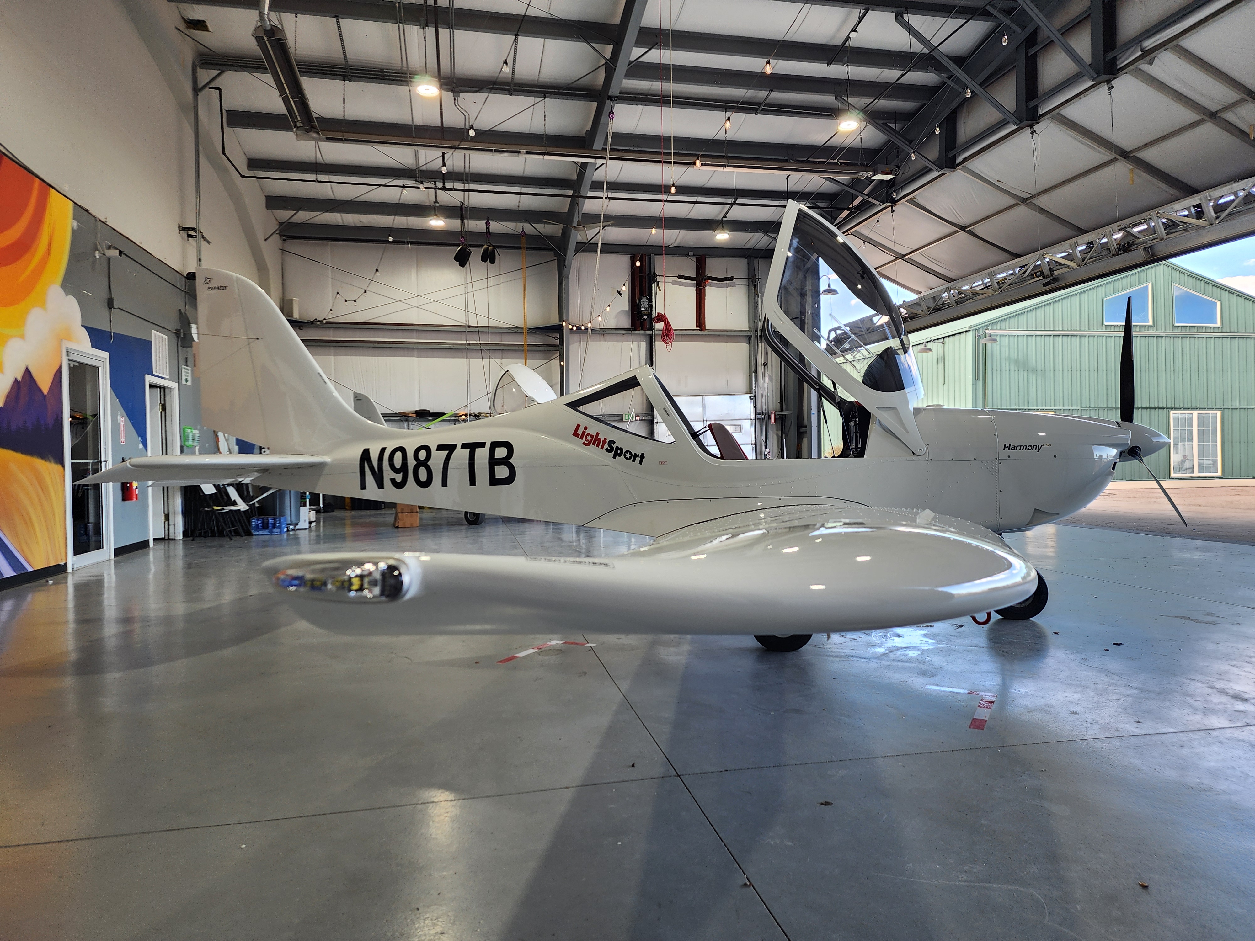 2025 Evektor Harmony LSA N987TB – front right low angle, Odyssey mural