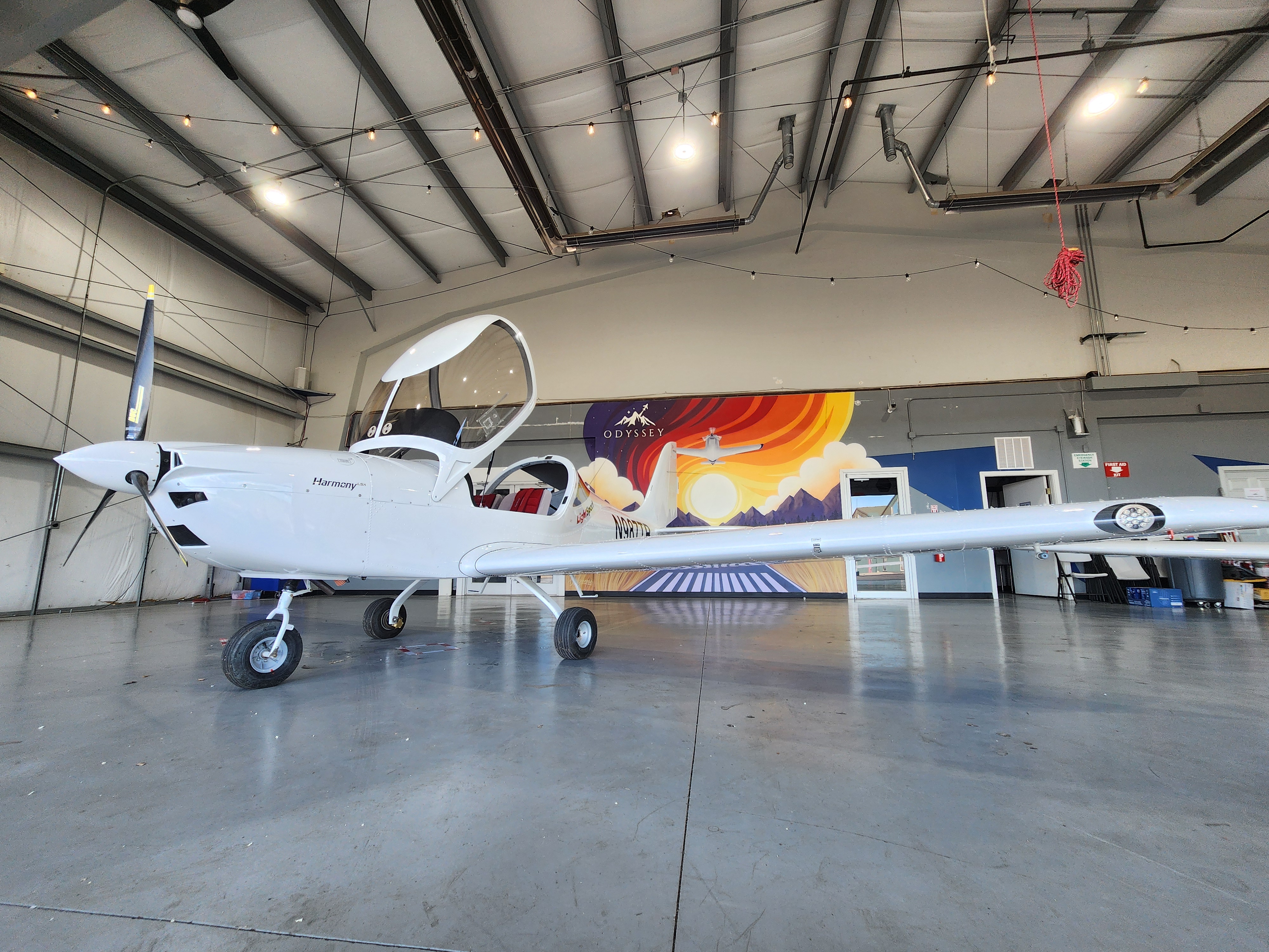 2025 Evektor Harmony LSA N987TB – right rear quarter, tail detail, blue sky