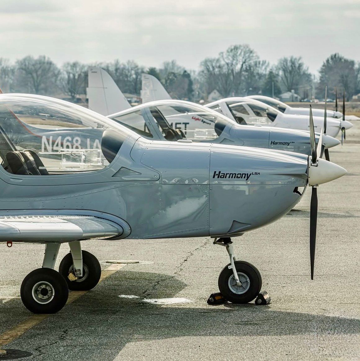 Evektor Harmony LSA aircraft on the flight line MOSAIC eligible sport pilot aircraft